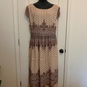Eshakti Bohemian Floral Maxi Dress w Cap Sleeve